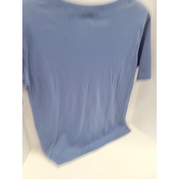 Vtg Separate Issue Women's Blue Embroidered Short Sleeve Shirt Top Size L - Picture 10 of 12